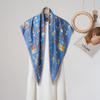 Summer Atmosphere Wearing Belt Waist Seal Twill Silk Simulation Silk Cool Triangle Scarf Cashew Print Women's Silk Scarf
