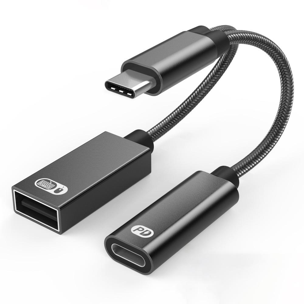 Converter 2-in-1 USB C To Audio Cable Type C 2-in-1 Multifunctional Adapter  Computer/Phone/Tablet