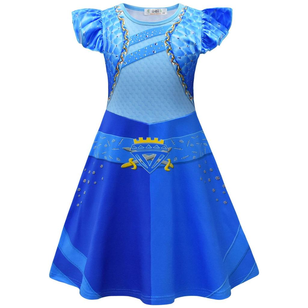 Cartoon Digital Printing Clothing, Feifei Sleeve Dress + Pants + Bag Three-Piece Set 2637