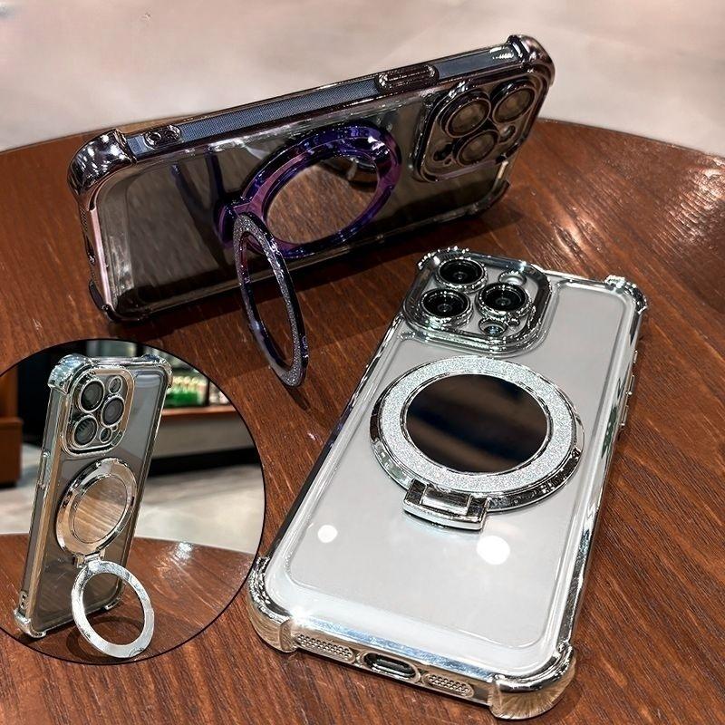 Luxury Glitter Mirror Bracket Magnetic Case For Honor 400 PRO LITE MAGIC 7 X7D X9D X8C X8B X8A X9B X7A X6C X9A X6A X8 X5B X5C