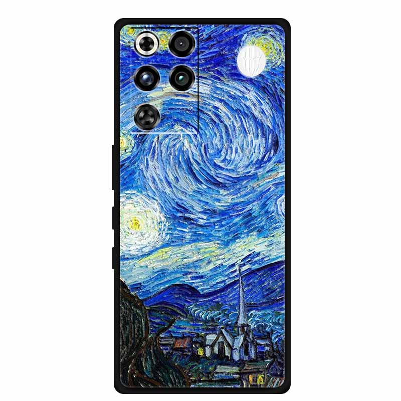 For ZTE Nubia RedMagic 11 Pro 5G Case 3D Emboss Flowers Relief Soft Black Silicone Back Cover For ZTE Nubia RedMagic 11Pro Funda