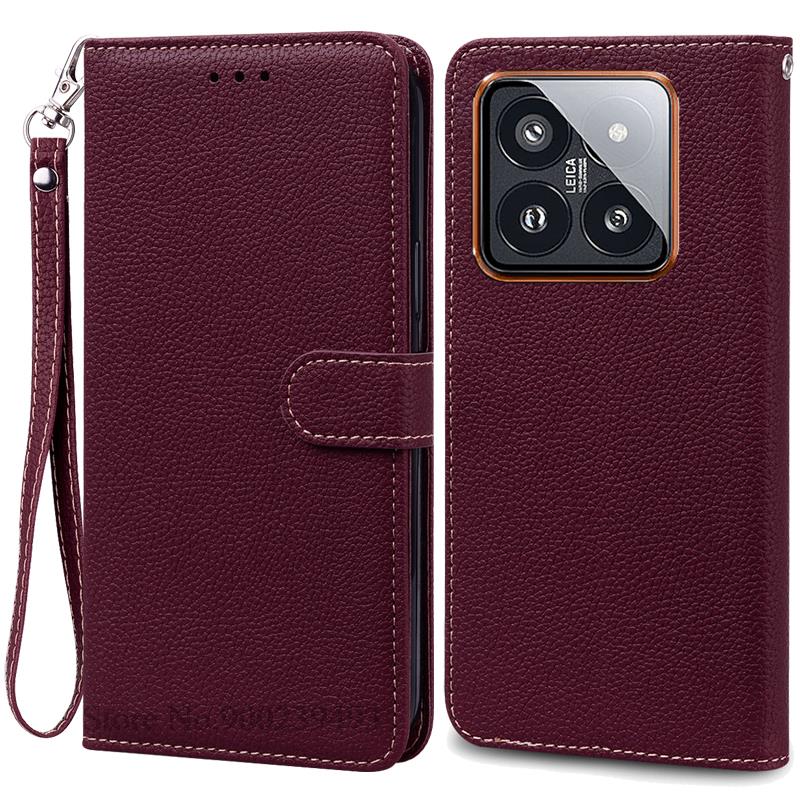 Mi 14 Mi14 Xiaomi14 Pro Case For Xiaomi 14 Case Leather Wallet Flip Case For Xiaomi 14 Pro Cover Coque For Xiaomi Mi 14 Fundas