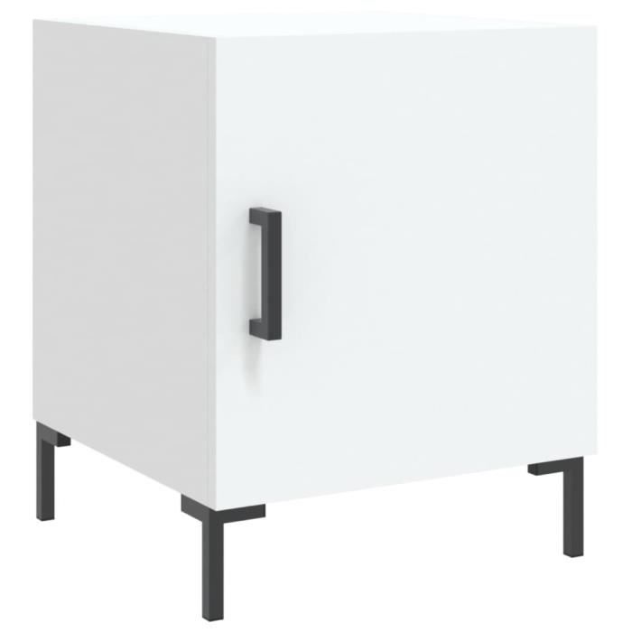 VidaXL Tables de chevet 2 pcs blanc 40x40x50 cm bois d’ingénierie 827565