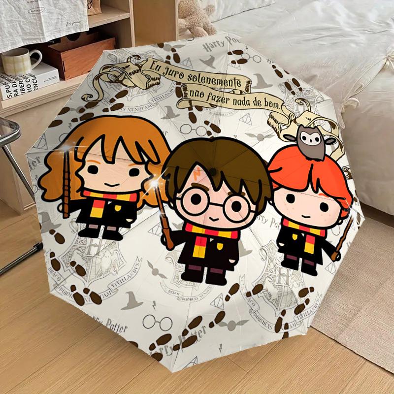 1PC Harry Potter Umbrella-8-Rib Reinforced, Automatic Open, Lightweight & Durable, Cute Fashion Accessory for Outdoor, D2623