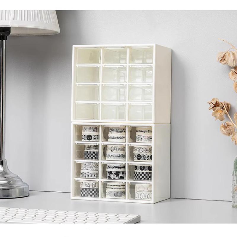 Transparent Desktop Storage Box Drawer Shelf Storage Box Container Rack Holder Organizer Cosmetic School Stationery Accessories