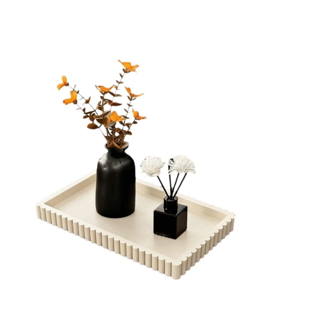 

Silicone Decorative Tray Wavy Table DecorationTrays Elegant Trinket Holder Jewelry Display Beige