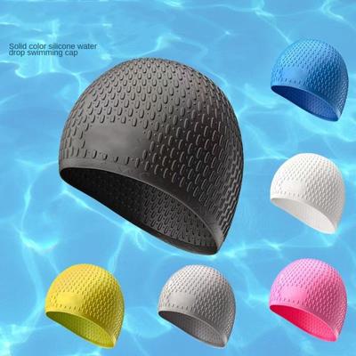 New Bubble Swim Cap Silicone Swimming Caps Non-Slip Comfortable Curly Short Medium Long Hair Bathing Cap Protect Ear