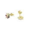 Boucles D'oreilles - LUXENTER - Sywa - Argent 925 - Zircon Multicolore - Or Jaune 18K