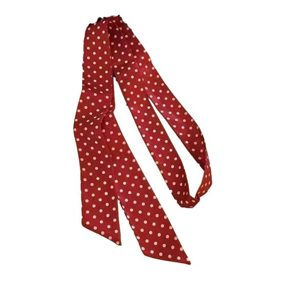 Silk Scarf Dot Print Vintage Style Soft Fabric Neck Scarf Slim Striped Lightweight Breathable Scarf Versatile Neck Accessory