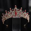 Shiny Ornament Baroque Queen Tiaras Hair Jewelry Bridal Headwear Rhinestone Diadem  Birthday Party