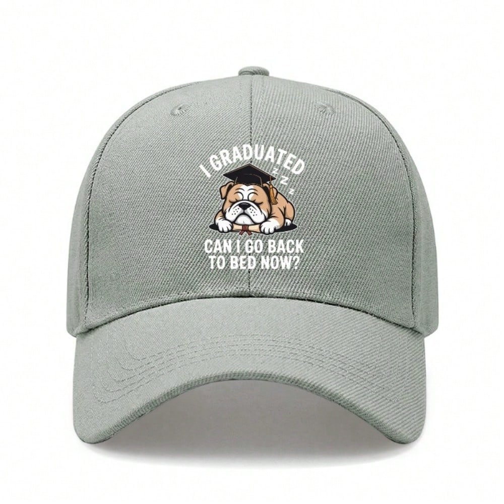 [Graduation Baseball Cap] Unisex Funny "I GRADUATED CAN I GO BACK TO BED NOW?" Print Adjustable Breathable Lightweight Casual Daily Wear - Novelty