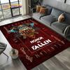 VIKAMA Vintage Runen Kriegsgott Muster Teppich Langlebig und Pflegeleicht Wohnzimmer Schlafzimmer Spielzimmer Teppich Heimdekoration
