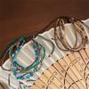 New Bohemian Colorful Beaded Bracelet Stretchy Adjustable Beaded Bangles Blue Stacked Wrap Charm Hand Chain Gifts