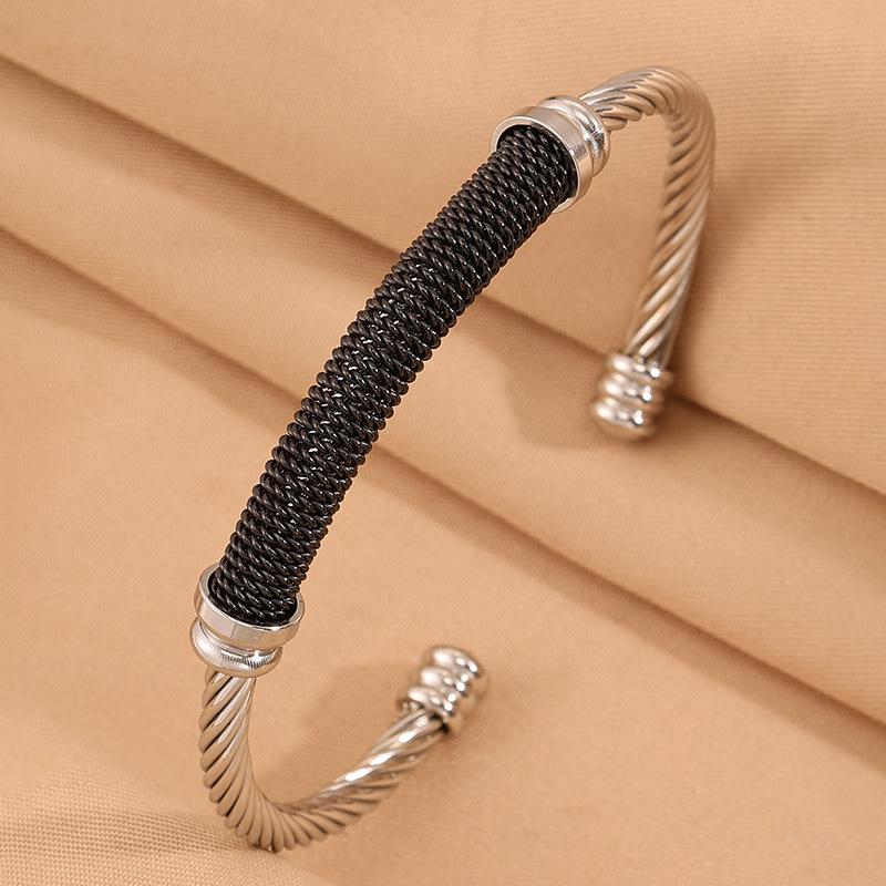 Design Steel Wire Opening Mesh Light Luxury C-shaped Fashionable Color Matching Versatile Bracelet