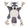 Eco-Friendly Cartoon Dog Plush Chew Toy with Rope and Crinkle Paper Inside