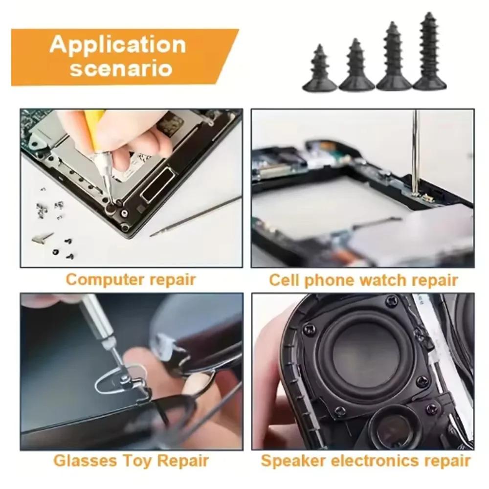 800 Stück Schwarzstahl Klein Phillips Flach Senkkopf Rund Pan Kopf Selbstschneidende Schraube M2 Für Heimwerker Elektronische Prod