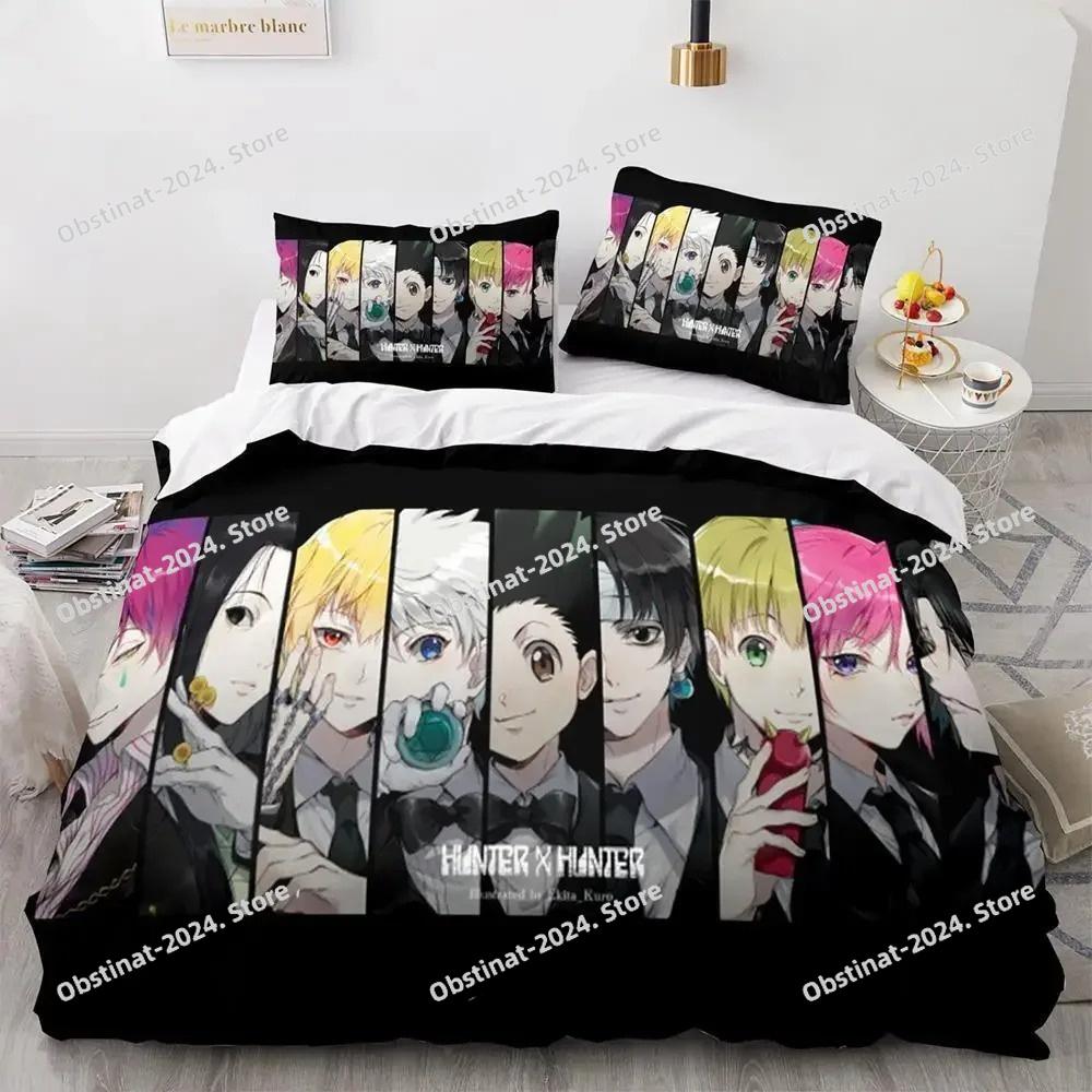HUNTER×HUNTER Постельный комплект Односпальный Полуторный Двуспальный Кингсайз Комплект для кровати Взрослый Детский Спальня Комплекты пододеяльников Комплект постельной мебели спальня