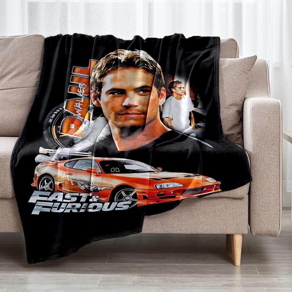 Fast & Furious Theme Printed Blanket - Perfect for Couch, Bed, Travel & Outdoor Use | Machine Washable, Cozy & Durable.