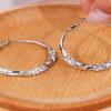 Luxury Female White Zircon Stone Hoop Earrings Elegant Bridal Wedding Jewelry For Women