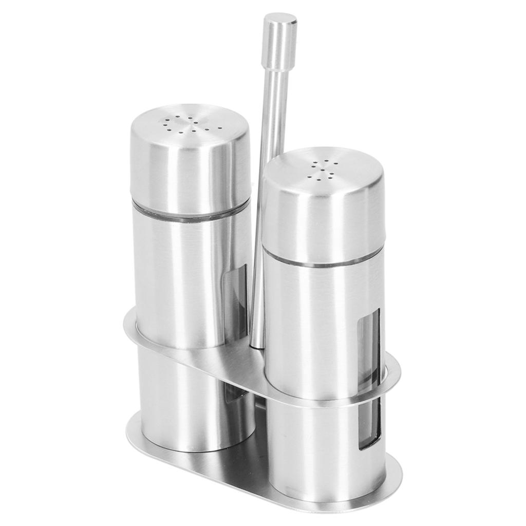 Condiment Container 304 Stainless Steel Seasoning Pots Set with Storage Rack Kitchen Supplies L