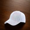 Glittering Women Baseball Hat Long Brimmed Hat Rhinestones Baseball Cap Teens Girl Sunproof PeakCap High Bun Ponycap