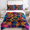 3pcs Bee Hive Bedding Set, Includes Without Pillow Inserts, Soft Comfortable Bedding Set,All-Season Use a0924059
