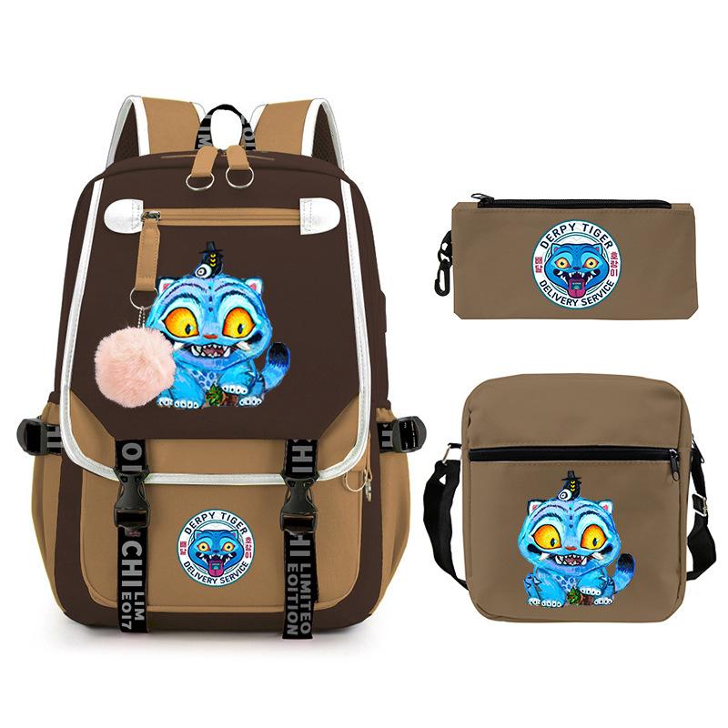 

KPop Demon Hunters Student School Bag Children s Shoulder Backpack Pencil Case Three-piece Set No Specifications