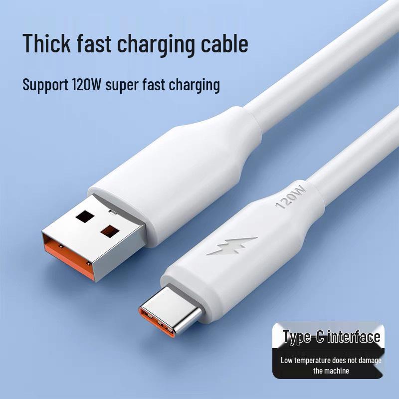 

120W Dual Type-C Fast Charging Cable for Huawei & Xiaomi Laptops USB-Type C, White, 120W Super Fast Charge