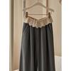Women's Spring Summer Trendy Lace Trim High Waist Wide Leg Suit Pants Slimming Casual Straight Leg Floor-length Trousers