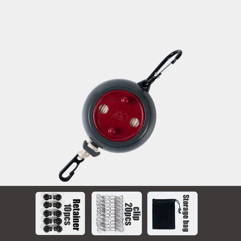 8M Portable Travel Clothesline Cord with 20Pcs Windproof Clothespins