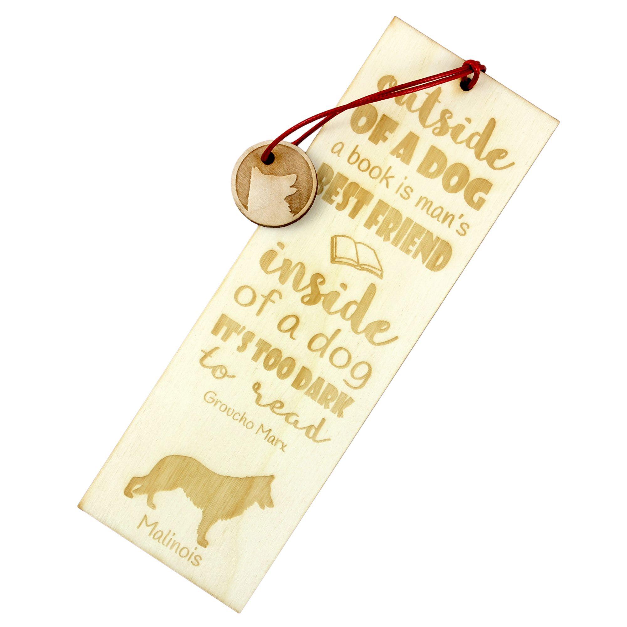 

Malinois Belgian Shepherd Dog - dog bookmark, personalized bookmark, gift for bookworm from Art-Dog brand