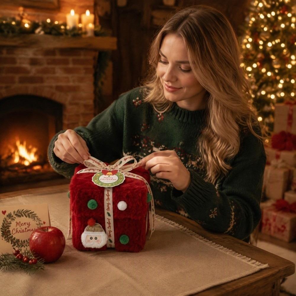 Velvet Gift Box Christmas  Packaging Box Thick Velvet Fabric Candy Box  Christmas Eve