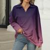 Women's Summer Fashion Casual  Printed V-Neck Long Sleeve Shirt Top