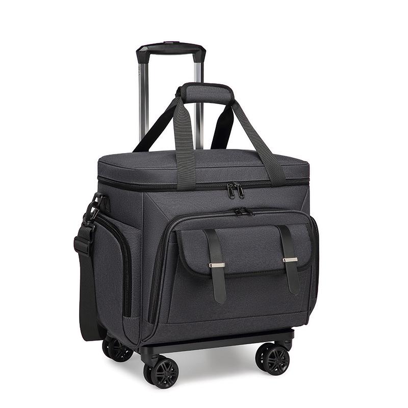 

Large Capacity Teacher Rolling Bag with Detachable Trolley and Wheels - Multifunctional Travel Suitcase 21-inch темно-серого