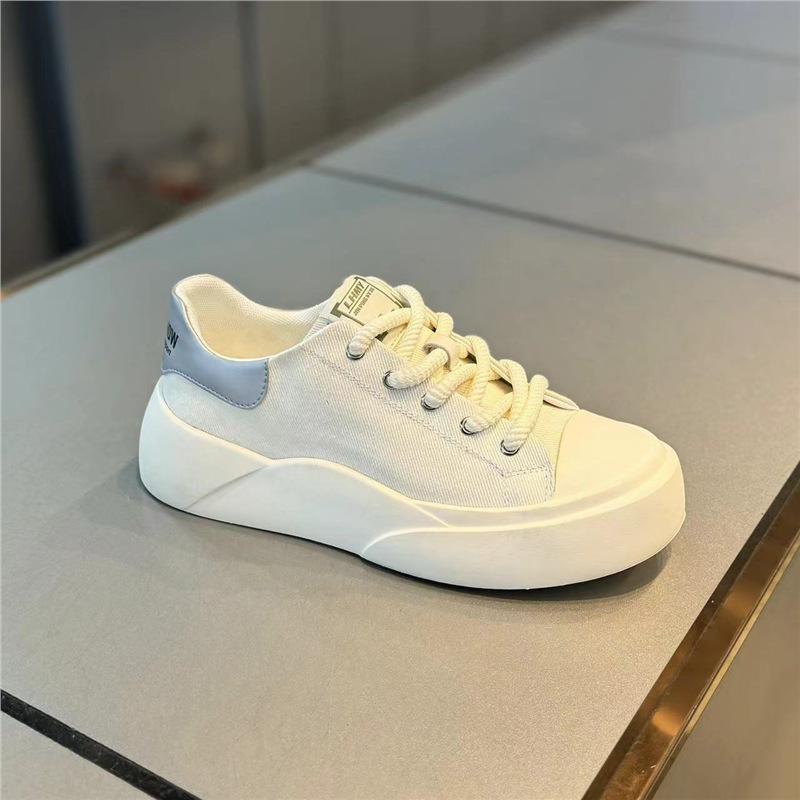 Ultra-light breathable canvas shoes spring and autumn new thick-soled muffin shoes European casual ms