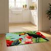 Tropical Parrots Flowers Palm Leaves Floor Mat Flannel Door Mat Non-Slip Bedroom Living Room Home Decor