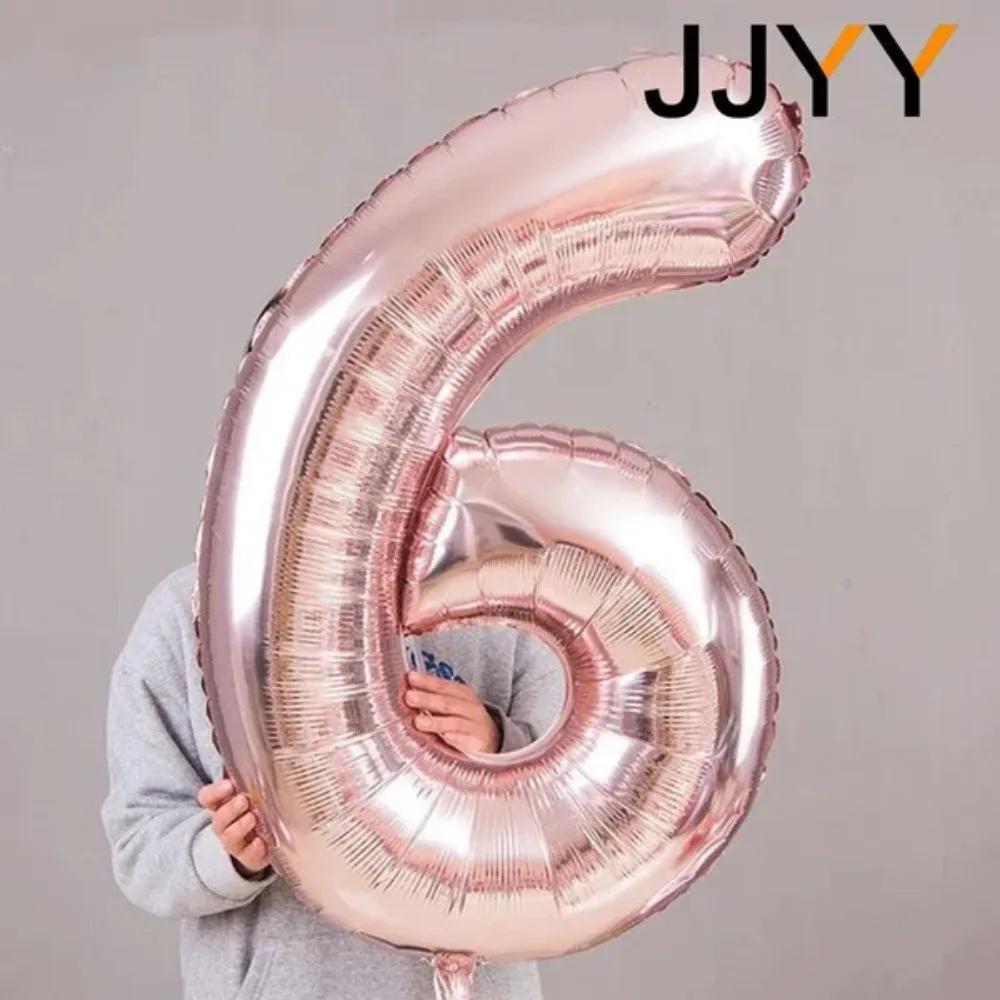 Foil Number Balloons Party Decorations for Birthday Wedding Baby Shower Festive Supplies Air Inflation Balloons
