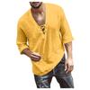 Designer Spring Summer Men's Casual Cotton Linen Solid Color Long Sleeve Shirts Loose Stand Collar Shirts