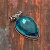 Glamouröser handgefertigter Schweizer Blautopas-Edelstein-Schmuckanhänger aus 925er Sterlingsilber