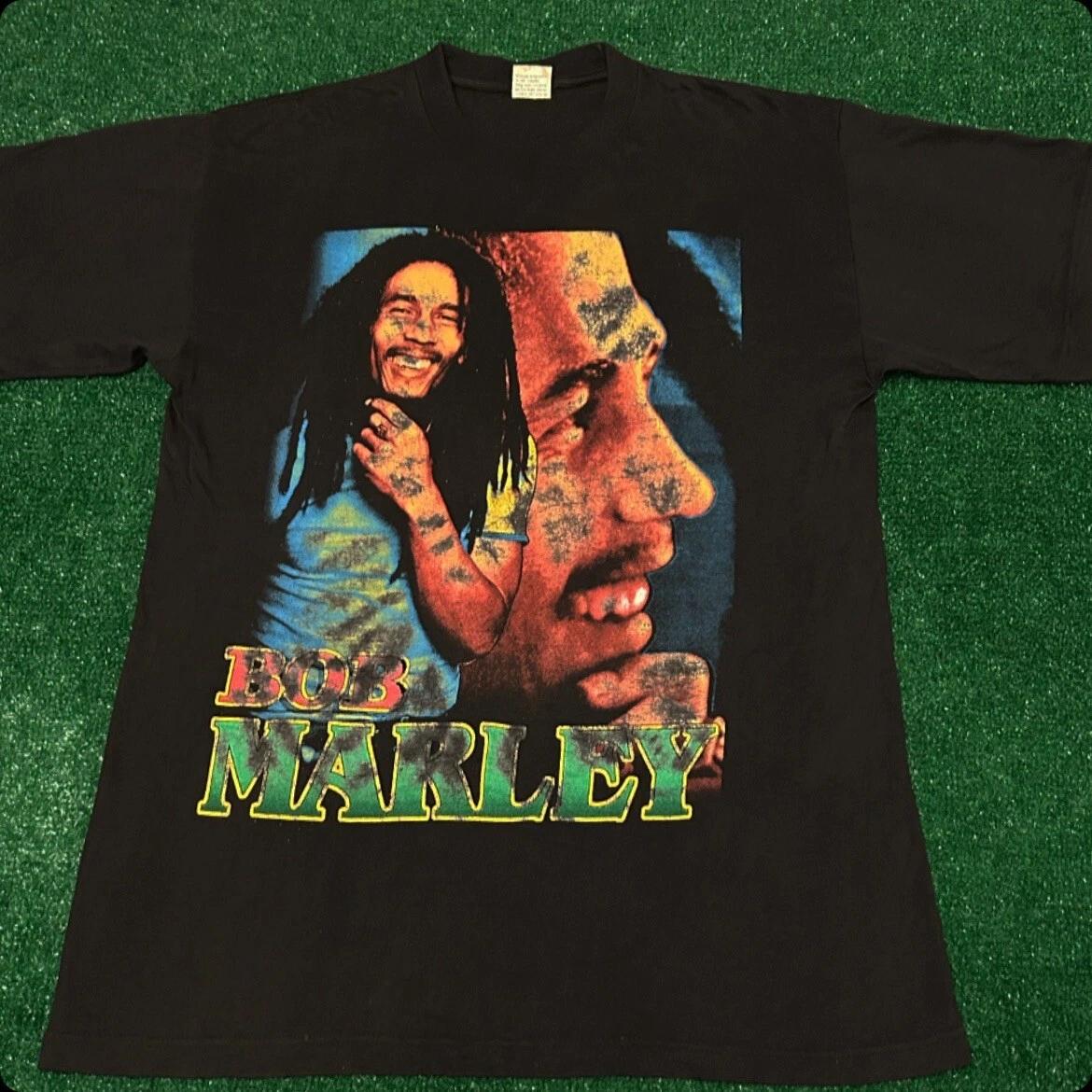Vintage 90s Bob Marley Shot The Sheriff VTG Rap Tee Shirt Mens XL Distressed 4XL