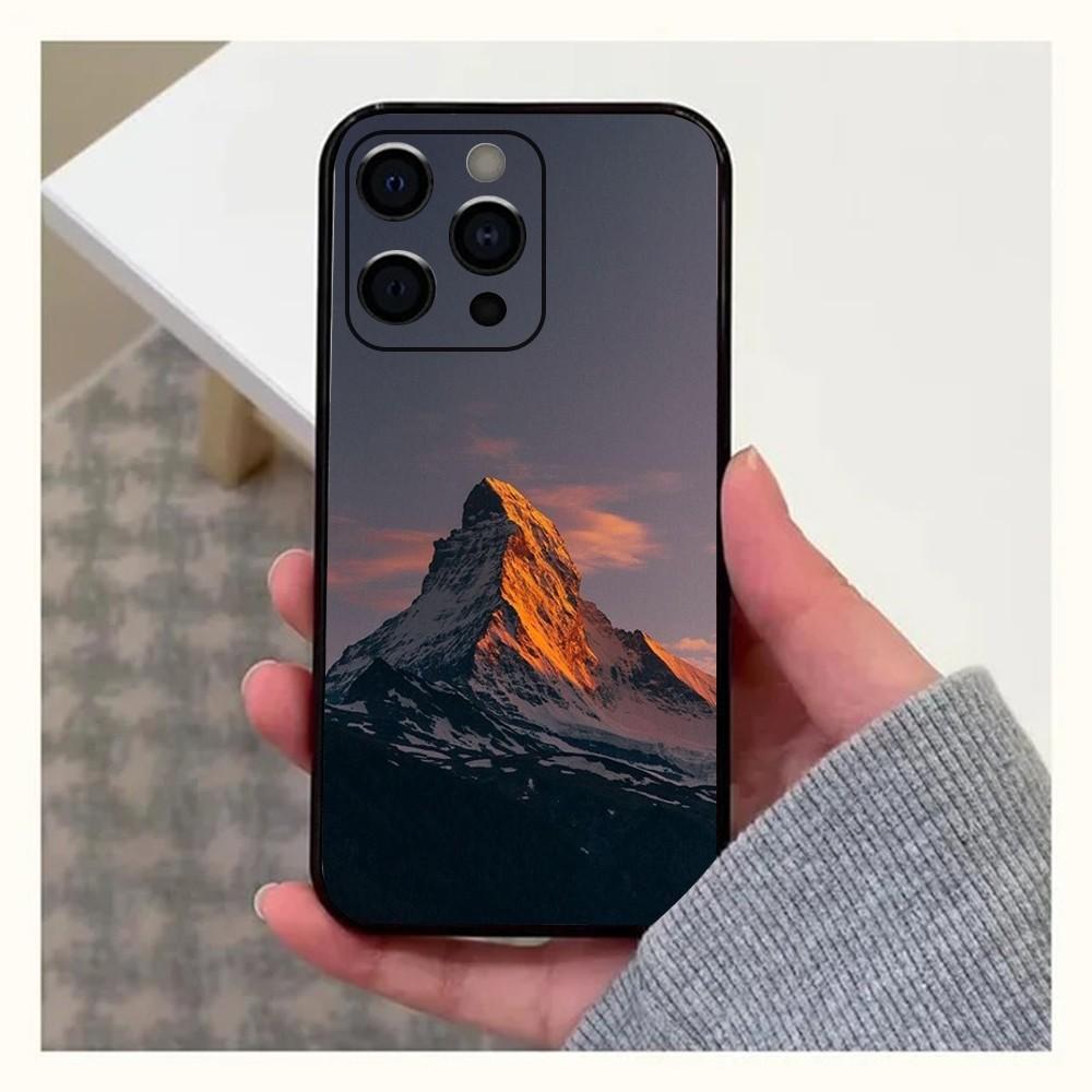 Zermatt Matterhorn Swiss Mountain Phone Case For Apple iPhone 15,14,13,12,11,Pro,X,XS,Max,XR,Plus,Mini Soft Black Cover