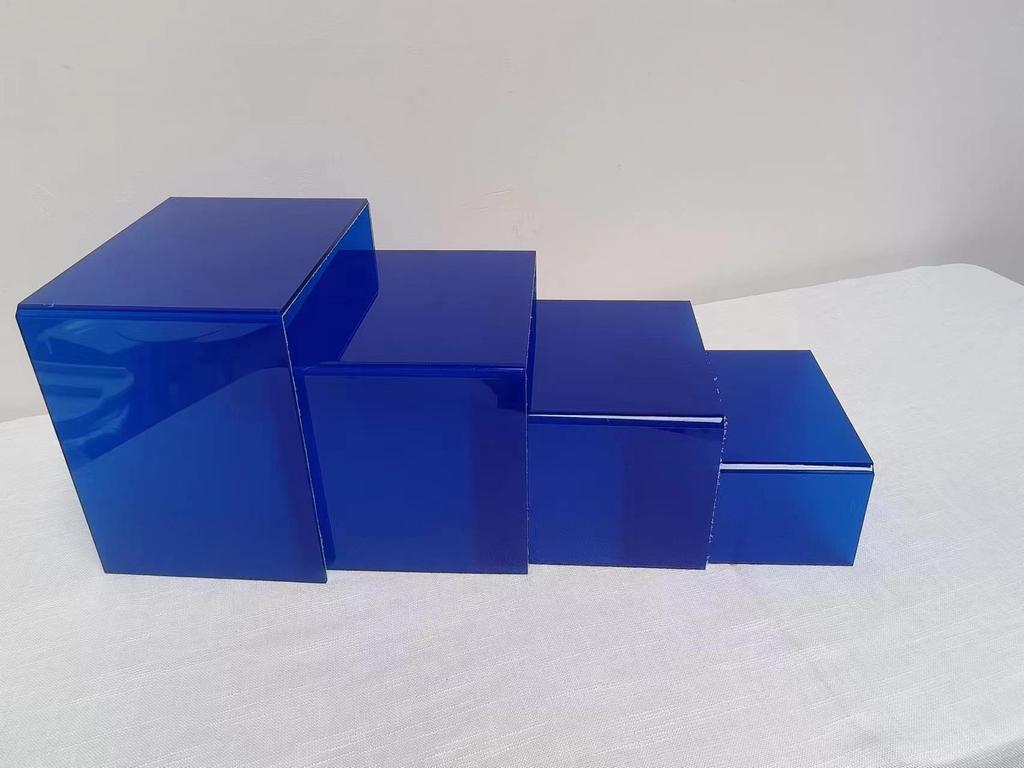Blue Acrylic Dessert Table Display Stand for Tea Break & Birthday Ornaments