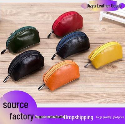 Retro Soft Leather Coin & Key Pouch: Simple, Portable Multifunctional Storage Bag for Earphones - Unisex Design