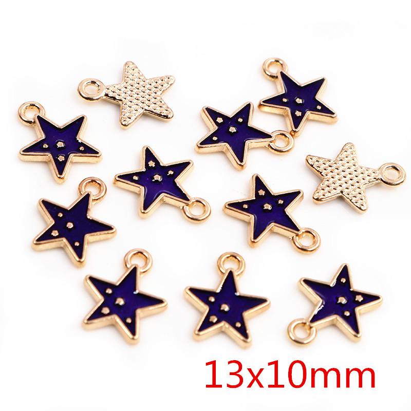 

10pcs Enamel Cute Charms Pendant for Jewelry Making Supplies Moon Star Heart Alloy Metal Drop Oil Necklace Bracelet Findings