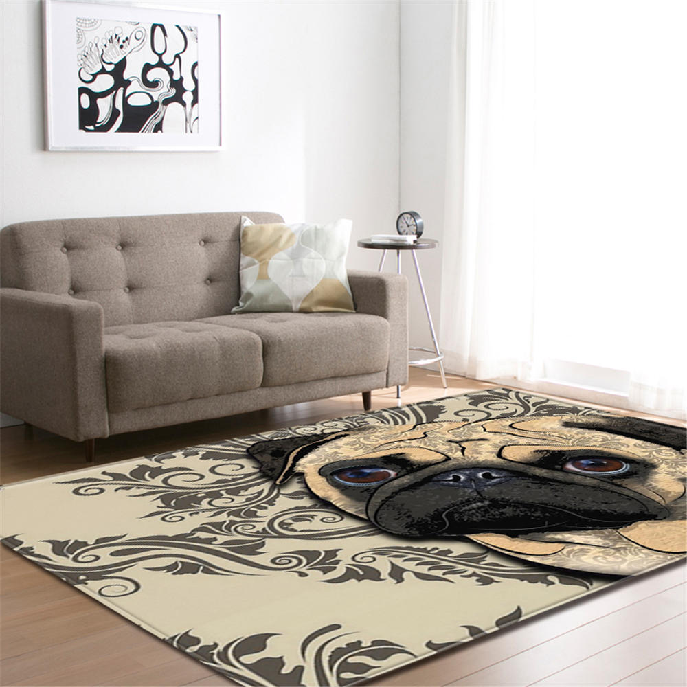 Cute Pet Dogs Living Room Carpet Large 3D Shapi Carpets for Bedroom Kids Play Room Mats Memory Foam Anti-Slip Bathroom Mat