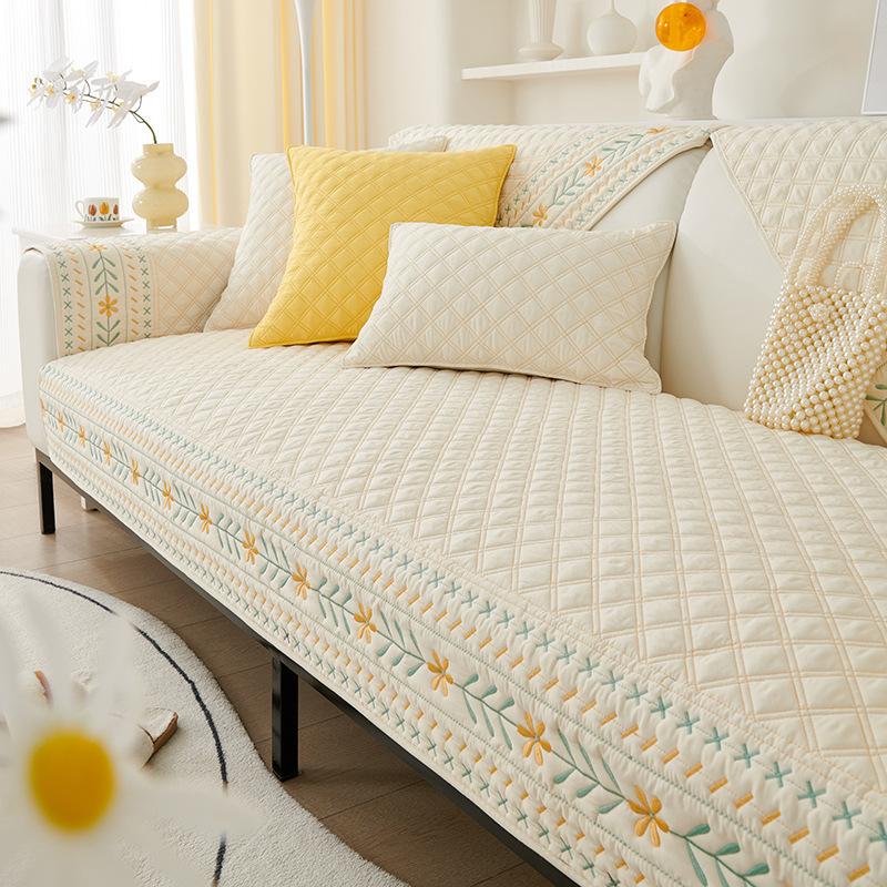 

Small Fresh Sofa Cushion, Universal In All Seasons, Cotton Log Wind, Simple Cover, Backrest Towel, Cover Cloth, Non-Slip New 70*70cm
