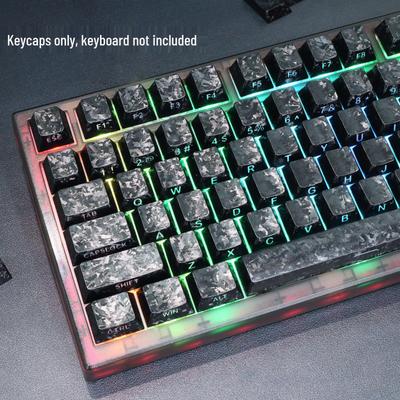 Carbon Fiber Textured Translucent PBT Keycaps with Side Engraving | 141-Key Full Set for Magnetic Switch Keyboards