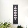 Household Handcraft Moon Cycles Pattern Wall Decorative Hanging Tapestry Room Decoration Supplies(Black 46x12in)
