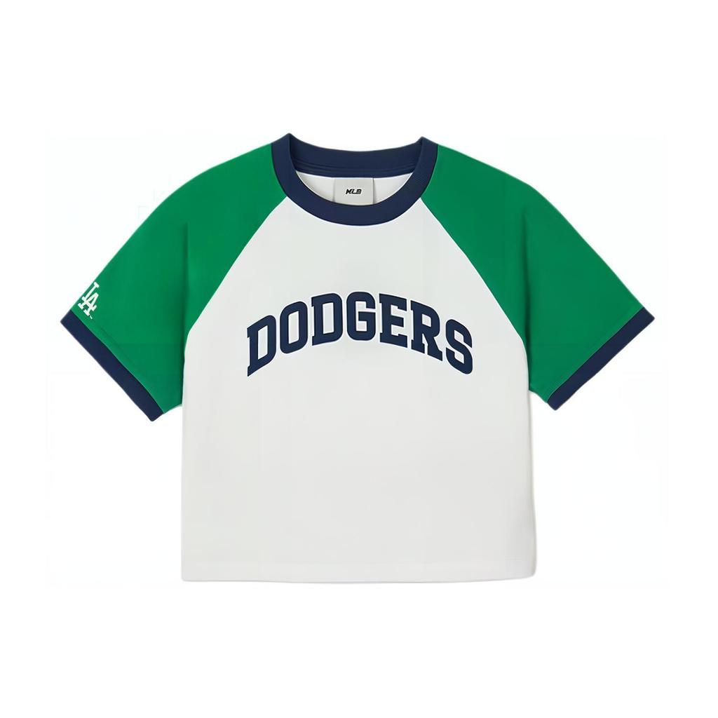 New MLB Los Angeles Dodgers Raglan Sleeve T Shirt Women's Neon Green 3FTSV1543-07GNN