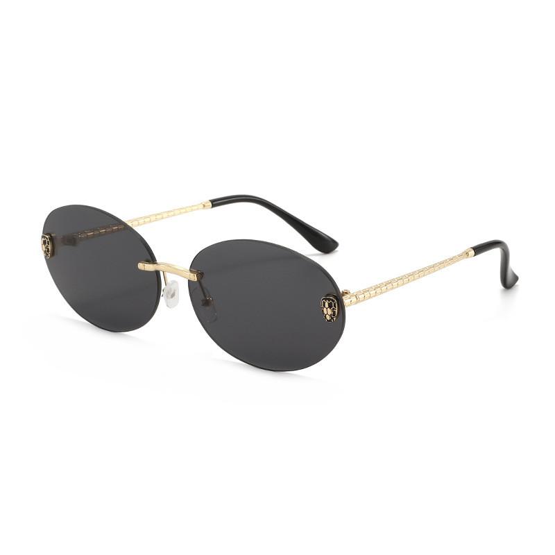 Retro Oval Frame Sunglasses For Women Uv400 Protection Summer Fashion Accessories